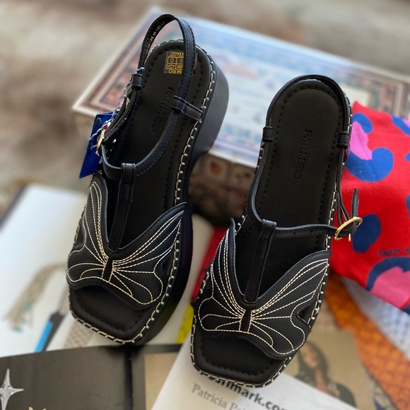Farm Rio Black Butterfly Flatform sandal - Picture 12 of 13